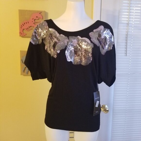 Karen Kane Sequin top (S) - Picture 1 of 5
